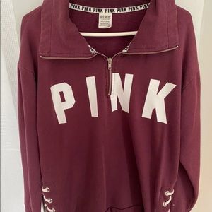 victoria’s secret pink half zip pullover